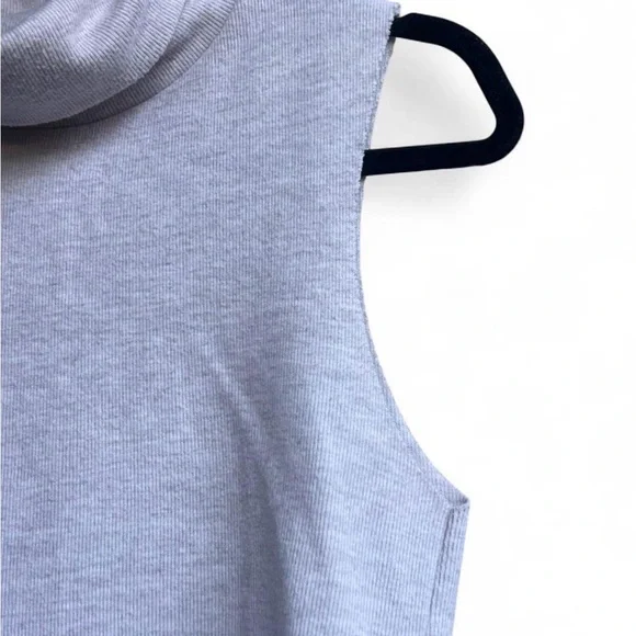 Zara Grey Sleeveless Turtleneck Knit Top Minimalist Summer Office Chic Size S - Picture 4 of 13
